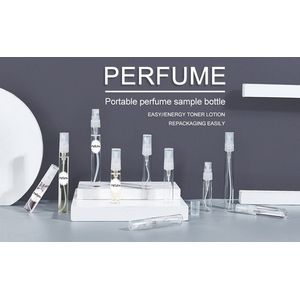 25 stuks 10 ml mini-sprayflesjes met fijne nevel, transparante lege glazen reisflesjes met verstuiver en plastic dop voor parfum, vloeibare toiletartikelen en cosmetica