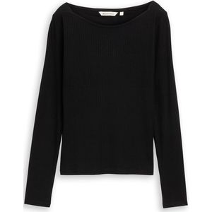 Tom Tailor Denim Slim fit shirt met lange mouwen en boothals