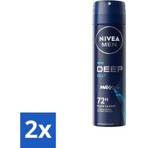 NIVEA MEN - Deospray - Deep Beat - 150 ml - Voordeelverpakking - 2 stuks