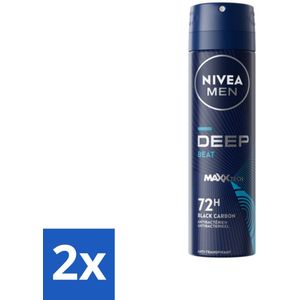 NIVEA MEN - Deospray - Deep Beat - 150 ml - Voordeelverpakking - 2 stuks