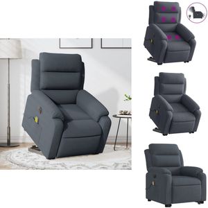 vidaXL Elektrische Sta-op-massagestoel - Elektrische Sta-op-massagestoelen - Sta-opstoel - Staopstoel - Sta-op-massagestoel elektrisch verstelbaar fluweel donkergrijs