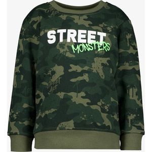 Unsigned jongens sweater met camouflage print - Groen - Maat 92