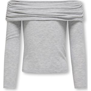 ONLY kids meisjes longsleeve AMOUR Light Grey Melange Regular Fit