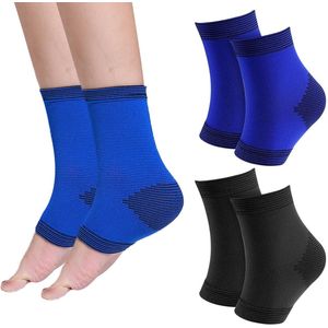 Compressiekousen - Blauw en Zwart - Enkelbandage - Voor Kinderen - Elastische Voetbandages
