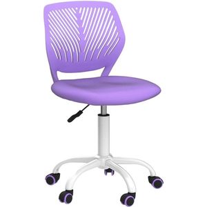 Verstelbare bureaustoel - paarse studiestoel met stoffen bekleding