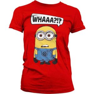 Minions Dames Tshirt -S- Whaaa?!? Rood