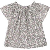 Blouse - Ecru - Geboorteblouse - Korte Mouwen - Bloemenprint