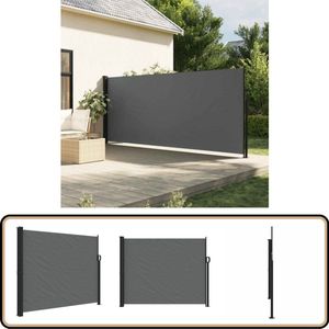 vidaXL Uittrekbaar Windscherm 160x600 cm Antraciet Windscherm - Tuinscherm - Balkonscherm - Privacy Screen - Zonwering