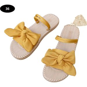 Livano Slippers Dames - Teenslippers - Flip Flops - Comfortabel - Zomer - Geel - 35.5