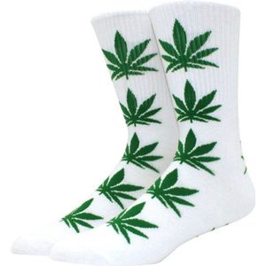 Weed Sokken - dames maat 36 tot 41 - Wietblaadjes/Cannabis/Marihuana - Stoner socks