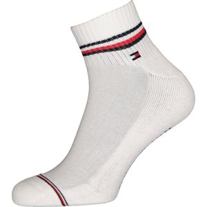 Tommy Hilfiger Iconic Quarter Socks (2-pack) - heren sneaker sportsokken katoen - wit - Maat: 39-42