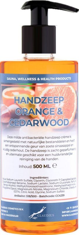 Claudius - Handzeep - Sweet Orange & Cedarwood - 500 ml