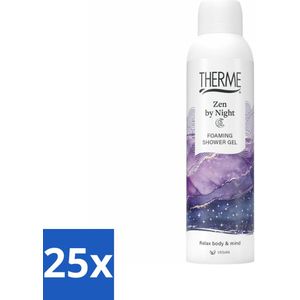 25 x Therme - Zen by Night - Schuimende Douchegel - Verfrissend - Verzorgend - 200ml - Relax - Wellness - Vegan Douchegel - Zachte Douchegel