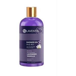 Laventin Shower gel Relax Feel the Massage Mineral Scrub - Verrijkt met Lavelder-Vanille aroma - Zuiverende Verfrissende Hydraterende Lavendel-Vanille Douchegel - Dermatologisch getest - 400 ml