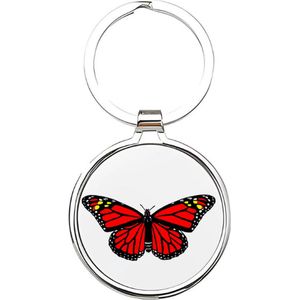 Akyol - Vlinder Sleutelhanger - vlinder - Dierenliefhebbers - Rode vlinder - butterfly - insect - teken van vrijheid - vliegend insect - tuindieren - kapel - cadeau voor je vriendin - 4 x 7,5 CM
