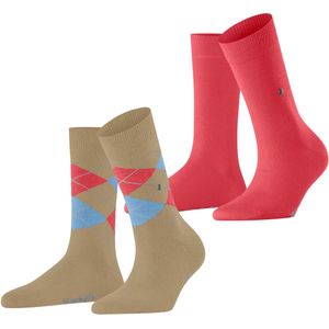 Burlington - Everyday Mix - Sokken - Ruit en Effen - Katoen - Dubbelpak