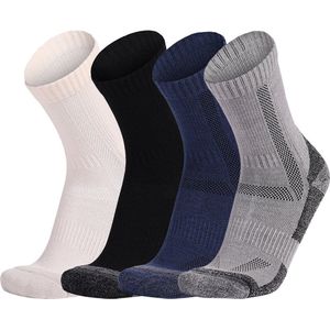 Wandelsokken, sneeuwsokken, skisokken en sportbadstofsokken - Unisex - 4 paar - maten 30-35