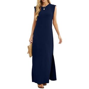 Elegante Maxi-jurk voor dames met split en zakken - Zomerse mouwloze hemdjurk