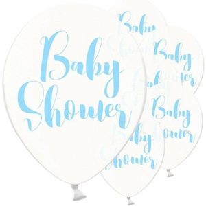 Ballonnen Babyshower Blauw Clear - 6 stuks