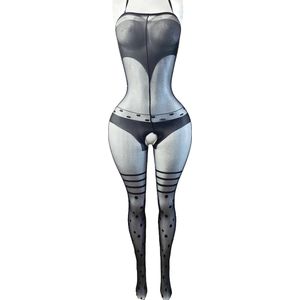 BamBella ® - Panty pak -Onesize - body suit - Dames - Onesize - Erotische jumpsuit van kant lingerie zwart
