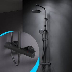 AM.PM X-Joy - Regendouche met Thermostaatkraan - Zwart Doucheset - Handdouche met 3 functies - Hoofddouche 23 cm