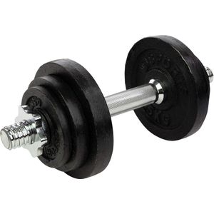 RS Sports Dumbellset - Halterset met gewichten - Totaal 10 kg - 1 stang - zwart