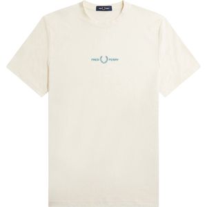Fred Perry - Embroidered T-Shirt - Ecru Herenshirt-L