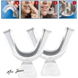 Mrs. Jones Mondbeschermingsset om te slapen anti-snurken bruxisme nachtbescherming tandenknarsen - 2 stuks met doos .