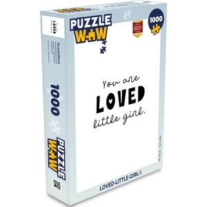 Puzzel Quotes - Spreuken - You are loved little girl - Kinderen - Liefde - Legpuzzel - Puzzel 1000 stukjes volwassenen