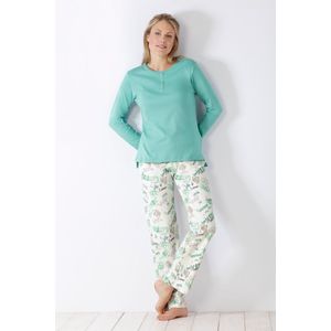 Turquoise Paris dames pyjama Hajo - Blauw - Maat - 36/38