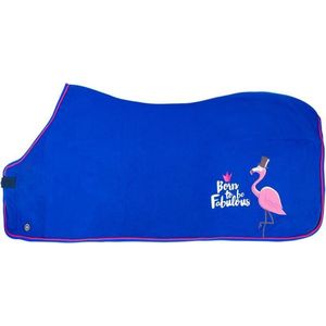 PFIFF fleecedeken Fabulous Flamingo 125 Blauw