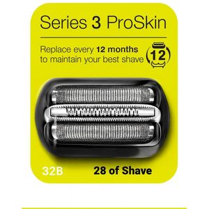 28 of Shave – Vervangende Scheerkop Compatibel met Braun Series 3 – Geschikt voor Modellen 32B, 300S, 301S, 310S, 320S, 330S, 340S, 350CC, 380S, 3000S, 3010S, 3020S, 3050CC, 3040S – Nat & Droog Scheren