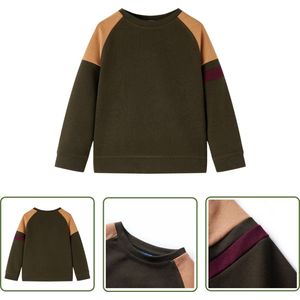vidaXL Meisjestrui - Kindertrui - Kindertrui 104 donkerkakikleurig en camel - Jongenstrui - Kindermode - Casual Kleding