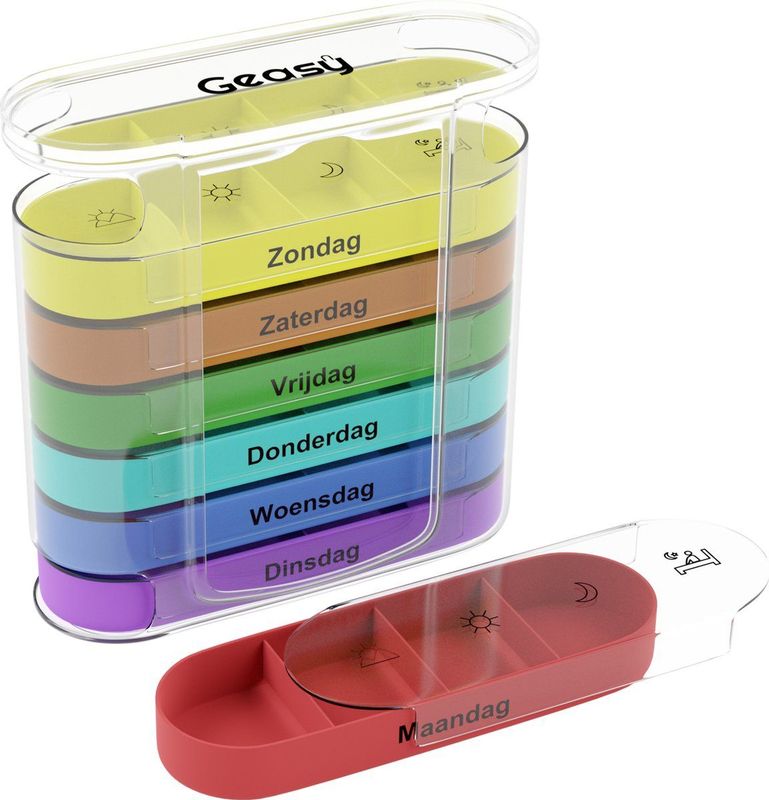 Pillendoos - 7 Doosjes - Overzichtelijk - Verschillende Kleuren