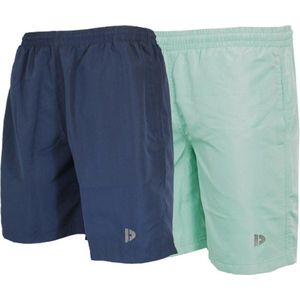 2-Pack Donnay - Micro Fibre Short (Ian) - Sportbroek - Heren - Navy/Sage green (505) - maat XL