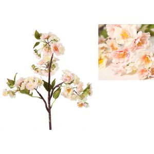 Prunus kunstbloemen kunsttak - wit-roze - 80 cm