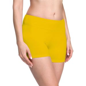 Merry Style Dames Korte Leggings - Sport - Vrijetijdsbroek - Shorts - Sporbroek - Yogabroek - Brede Taille - MS-MS10-284-LE - Geel - XS