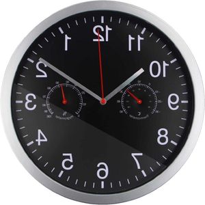 Wandklok keukenklok radioklok geruisloos met thermometer en vochtmeter