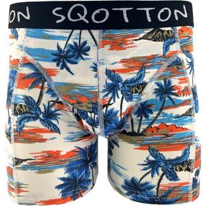 Boxershort - SQOTTON® - Tropical - Ecru - Maat XL