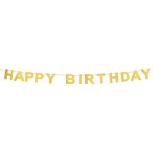 Boland - Letterslinger 'Happy Birthday' goud Goud - Black & Gold - Black & Gold - Verjaardag