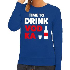 Time to drink Vodka tekst sweater blauw dames - dames trui Time to drink Vodka XXL