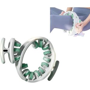 Circulair beenmassage-apparaat, afneembaar, handmatig te gebruiken, dijbeenmassage voor thuisgebruik, yoga, fitness, afslanken en vormen van de benen, draagbaar massage-apparaat voor vrouwen en mannen (groen)