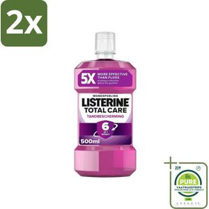 Listerine – Mondwater – Total Care – Tandbescherming – 500 ml - Voordeelverpakking - 2 stuks - Mondhygiëne - Mondspoeling