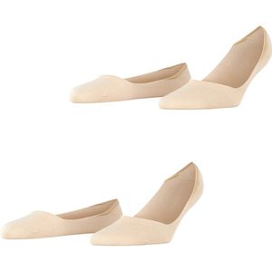 Esprit Cotton 2-Pack onzichtbare antislip kousenvoetjes katoen multipack footies dames beige - Maat 35-38