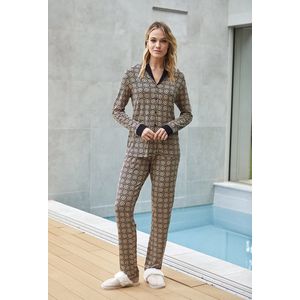 Barandi – Damespyjama ""Gabriela"" – Satijnlook met Print – Lange Mouwen – Luxe Comfort - S