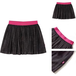 vidaXL Geplooid Kinderrokje - Geplooide Kinderrokjes - Kinderrokje - Kinderkleding - Kinderrokje geplooid met glitters 140 marineblauw