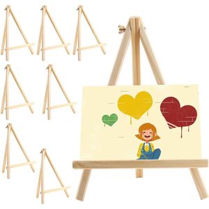 Schildersezel 8 Pack 30 x 20 CM Houten tafelblad ezel mini-ezel met beweegbare bar verstelbare houten standaard voor schilderijen tekeningen ingelijste foto's borden