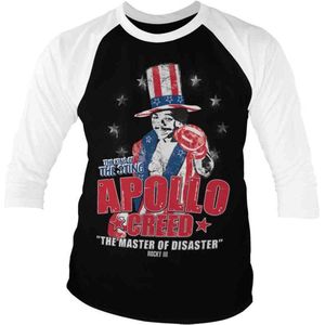 Rocky Raglan top -S- Apollo Creed Zwart/Wit