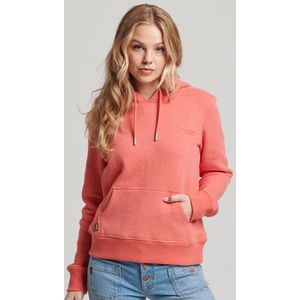 Superdry Essential Logo Hoodie Dames Trui - Bright Coral Marl - Maat S