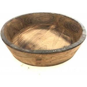 Bowl wood/iron -  D33 H7.5 - landelijk - schaal